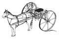 Horse Hitching Device, vintage illustration