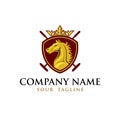 Horse Hockey Retro Emblem Logo Template