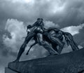 Horse holding man sculpture of Anichkov Bridge in Saint Petersburg Royalty Free Stock Photo