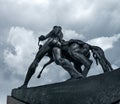 Horse holding man sculpture of Anichkov Bridge in Saint Petersburg Royalty Free Stock Photo