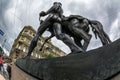 Horse holding man sculpture of Anichkov Bridge in Saint Petersburg Royalty Free Stock Photo