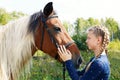 Horse and horse woman - little girl and her best friend