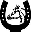 Horse and horseshoe silhouette, Horseshoe Design, SVG Vector