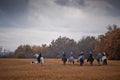 Horse-hunting with ladies in riding habit