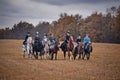 Horse-hunting with ladies in riding habit