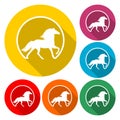 Horse icon isolated with long shadow Royalty Free Stock Photo