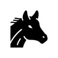 Black solid icon for Horse, running and domestic