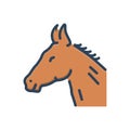 Color illustration icon for Horse, steed and equine