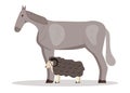 Horse icon vector isolated on the white background in flat style. Brown sheep standing. Organic eco farm or veterinary help