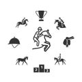 Horse icons set. Equestrian. Vector signs for web graphics Royalty Free Stock Photo