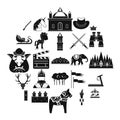 Horse icons set, simple style Royalty Free Stock Photo