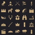 Horse icons set, simple style