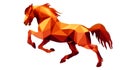 Horse, isolated amber image on white background in low poly style Royalty Free Stock Photo