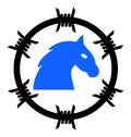 Horse Jail Raster Icon Flat Illustration