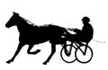 Horse and jockey harness racing silhouette Royalty Free Stock Photo