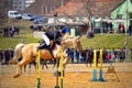 Horse jumping contest Varna Bulgaria Royalty Free Stock Photo