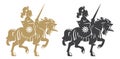 Horse Knights Army Logo Design Illustration Royalty Free Stock Photo
