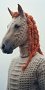 Horse In Knitted Afrofuturism-inspired Outfit By Rich Moors Royalty Free Stock Photo