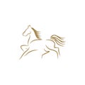 Horse line art logo design template Royalty Free Stock Photo