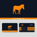 Horse logo business card design concept vector template
