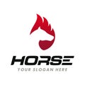 Fire Horse Logo Design Vector Royalty Free Stock Photo