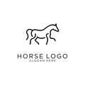 Horse logo design vector illustration. Line art horse logo design Royalty Free Stock Photo