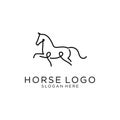 Horse logo design vector illustration. Line art horse logo design Royalty Free Stock Photo