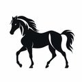 Clean Design Black Horse Silhouette On White Background Royalty Free Stock Photo