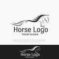 Horse logo. Stable, farm, Valley, Company, Race logo design. Silhouettes of horses, Mustangs, stallions, mascots, wild horses,