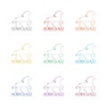 Horse logo template icon isolated on white background. Set icons colorful Royalty Free Stock Photo