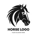 Horse logo vector template emblem symbol. Head icon design isolated on white background. Modern black and white Royalty Free Stock Photo