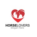 Horse lovers logo design vector