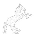 Horse - low polygon illustration Royalty Free Stock Photo