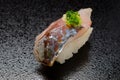 Horse mackerel sushi Royalty Free Stock Photo