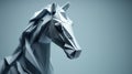 A horse made out of paper in a low poly style, AI