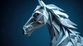 A horse made of paper is shown on a dark background, AI