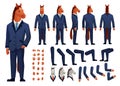 Horse man character. Anthropomorphic horses body construction, businessman animal in strict human suit hoofed office