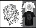 Horse mandala arts isolated on black and white t shirt