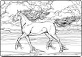 Horse with mane and tail of flames of fire.