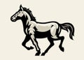 Horse Mascot Stable Walking Logo Royalty Free Stock Photo