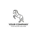 Horse mono line logo design