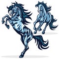 Horse Mustang Running Rearing Vector Mascot Logo Design Illustration Set Premium Collection Royalty Free Stock Photo