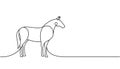 Horse one line continuous drawing. Horse symbol. Farm animal continuous one line illustration. Vector minimalist linear Royalty Free Stock Photo