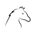 Horse outline drawing isolated on white background Royalty Free Stock Photo