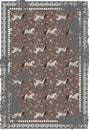 Horse and paisley grey brown vector carpet design.