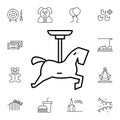 Horse, park, carousel flat vector icon in amusement pack Royalty Free Stock Photo