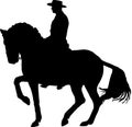 Dressage horse silhouette Royalty Free Stock Photo