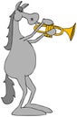 Horse playing a trumpet
