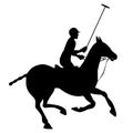 Horse polo silhouette poster Royalty Free Stock Photo