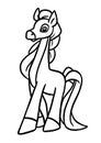 Horse pony girl character illustration cartoon coloring